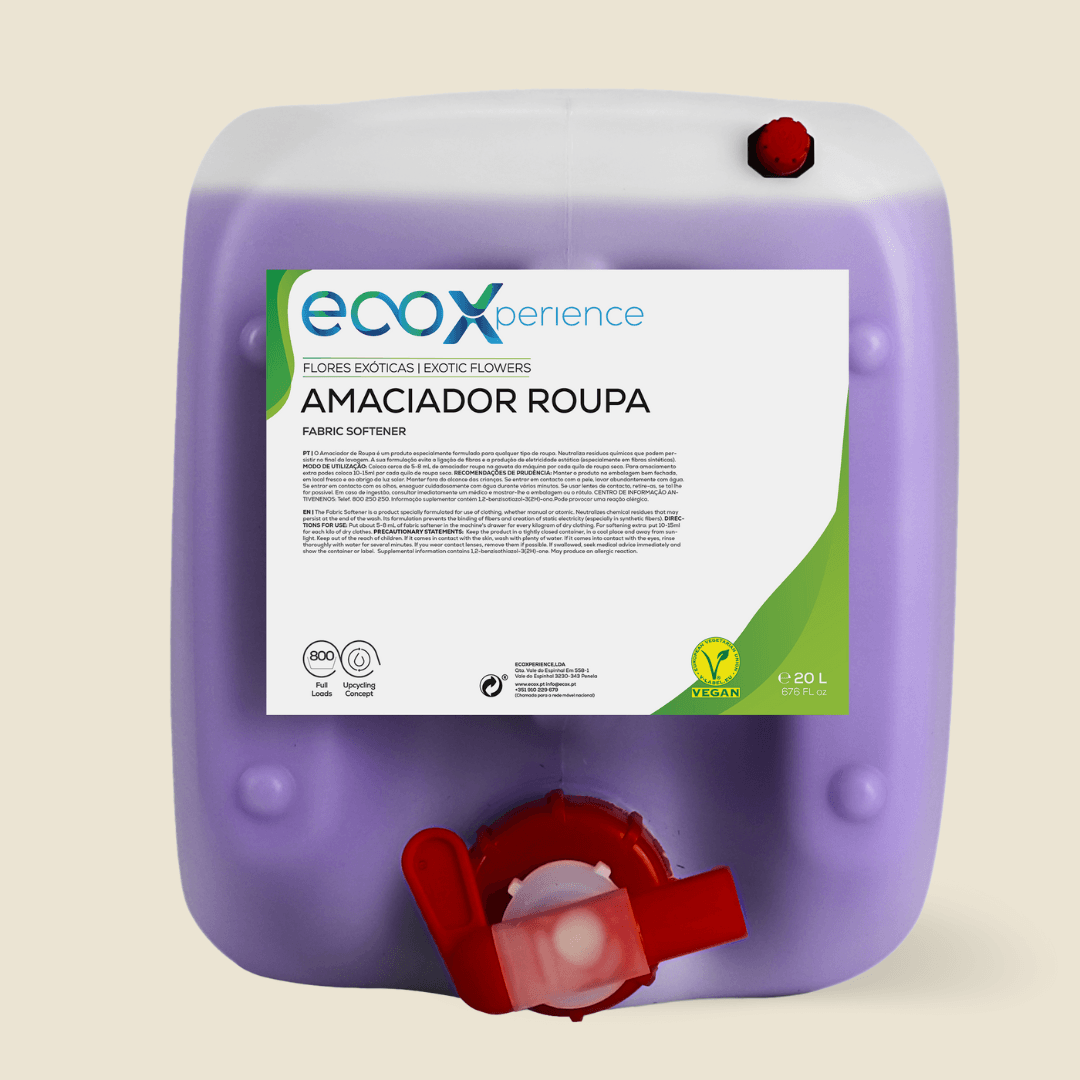 Embalagem amaciador da roupa flores exóticas EcoX 20L
