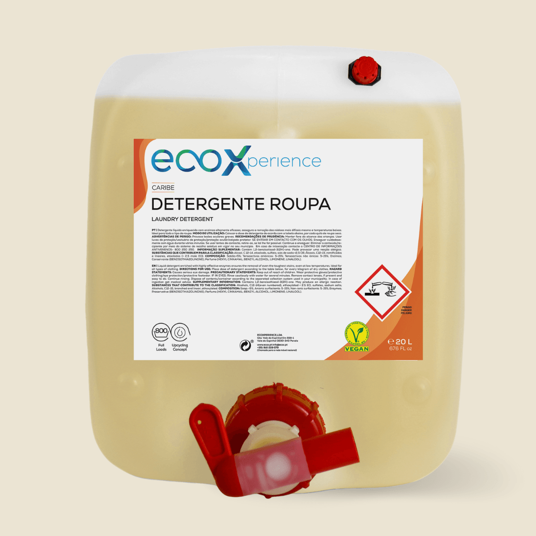 Embalagem de Detergente Roupa Caribe EcoX 20L