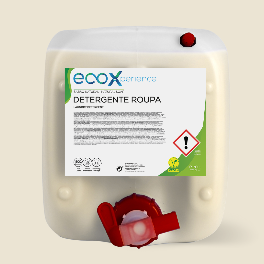 Embalagem de detergente roupa sabão natural 20LT