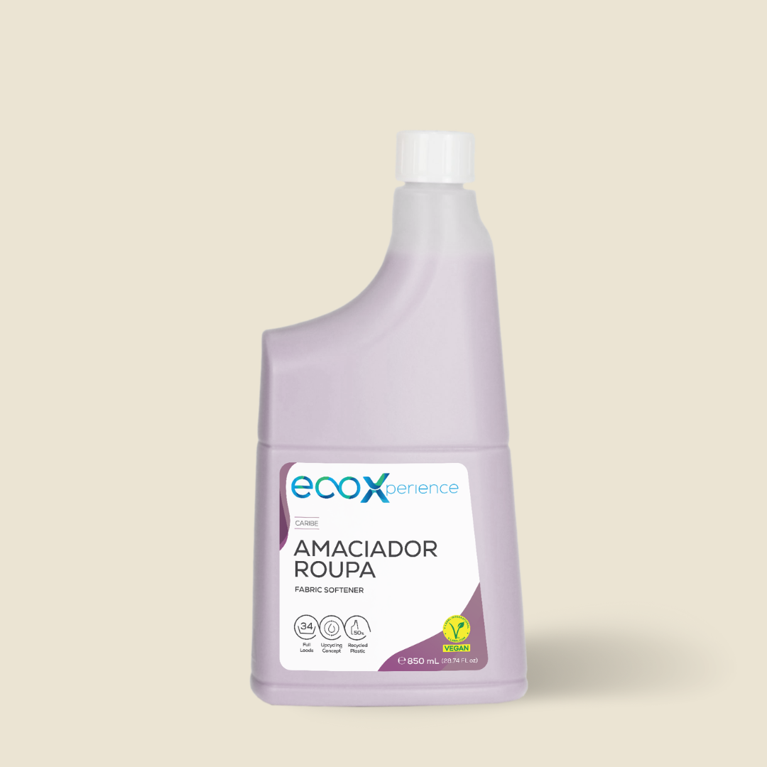 Embalagem de amaciador roupa caribe EcoX 850ml
