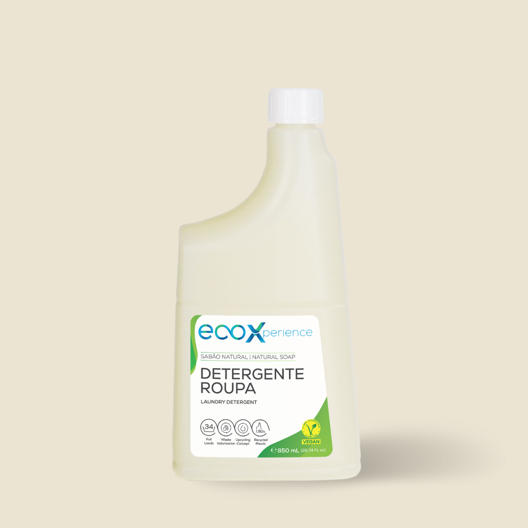 Embalagem detergente roupa sabão natural 850ml EcoX