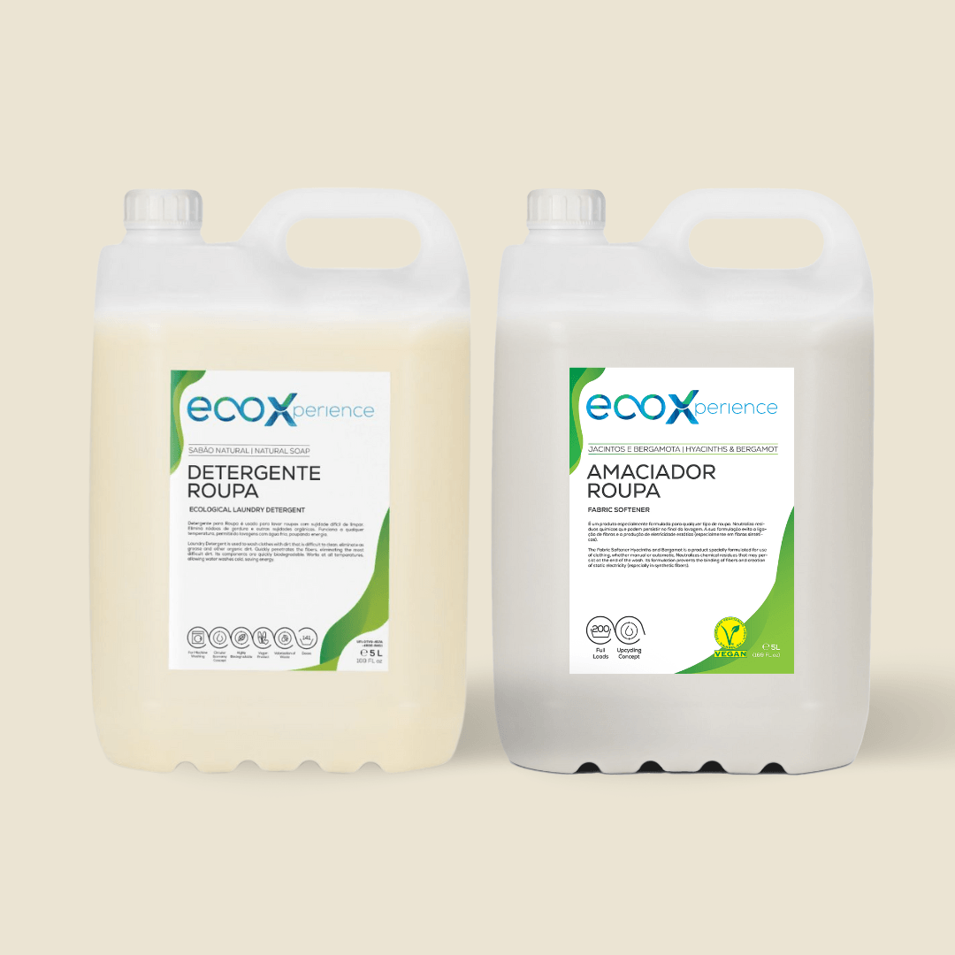 Kit de detergentes de roupa EcoX: detergente sabão natural + amaciador jacintos e bergamota
