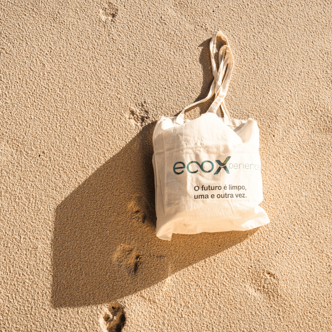 Saco de pano EcoX na areia