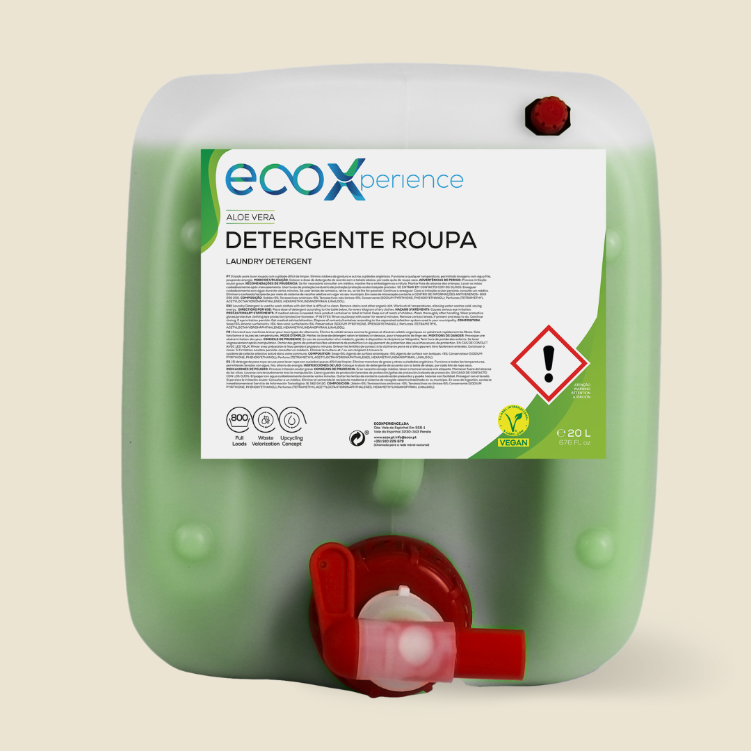 Embalagem de detergente roupa aloe vera EcoX 20LT